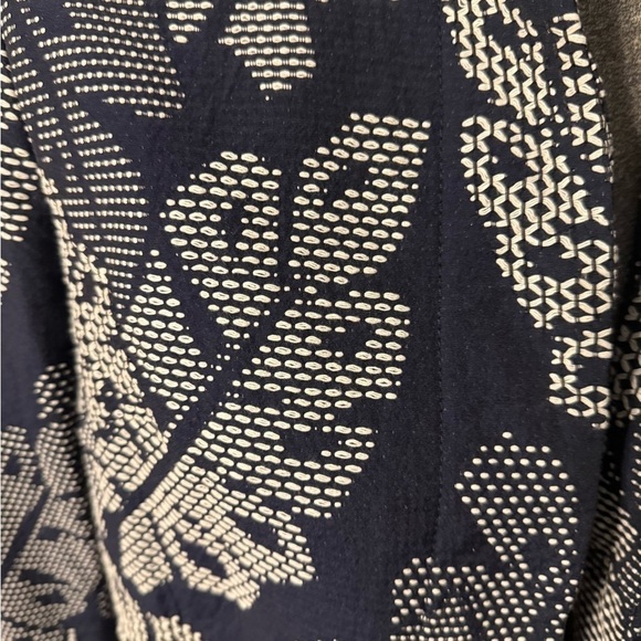 J McLaughlin Hester Raffia Palm Leaf Jacket navy blue women’s size small - Picture 4 of 11